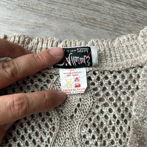 Vintage D'Allaird's Crochet Open Cable Knitted Waistcoat Vest Made in Canada - Picture 7 of 11